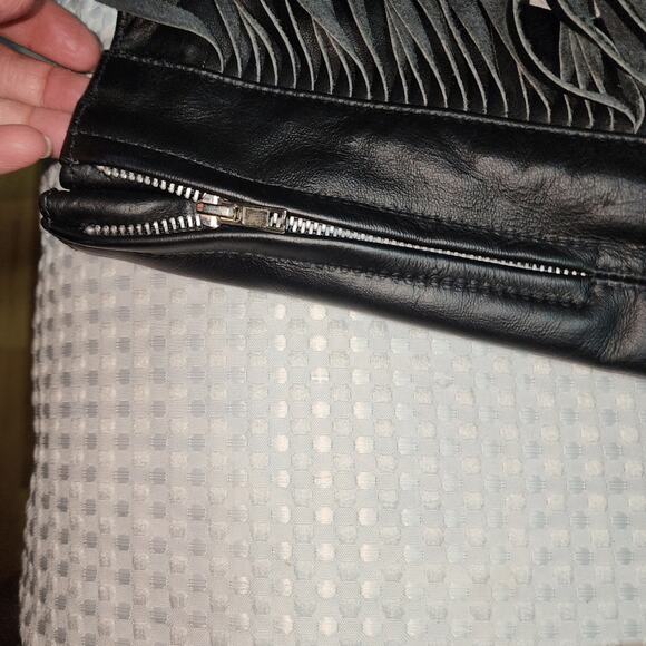 PARK V EUC WOMEN'S SIZE 14 VINTAGE MOTORCYCLE FRINGE BIKER JACKET COAT - Picture 5 of 12